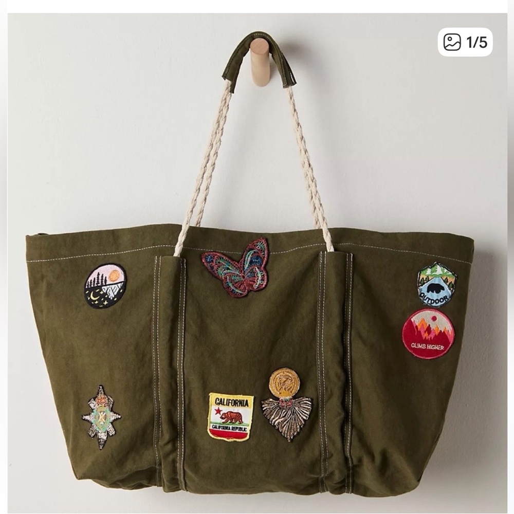 Free People Been There Badge Tote NWT
